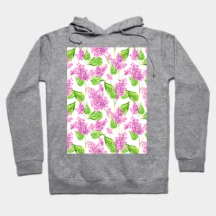 Pink watercolor lilac flowers Hoodie